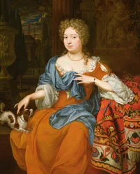 Muotokuva naisesta punaisessa mekossa, 1691